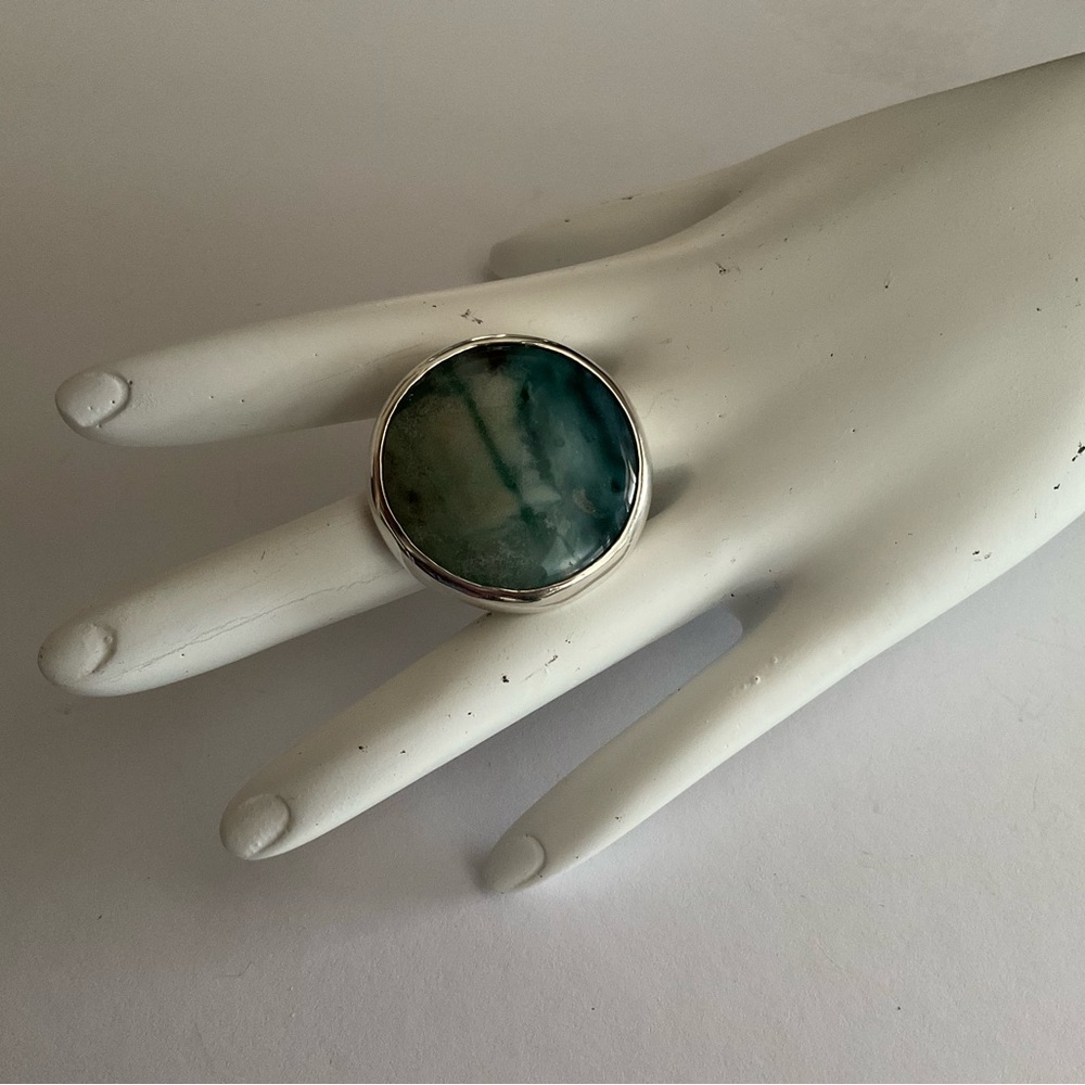 Authentic Jola Sterling Silver and Blue Jasper Stone Ring
